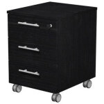 Caisson mobile flore - l. 42 x p. 52 x h. 61 - 3 tiroirs - frne noir