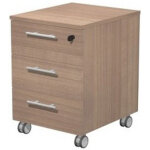Caisson mobile flore - l. 42 x p. 52 x h. 61 - 3 tiroirs - noyer
