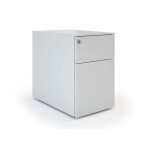 Caisson mobile métal petite largeur 2 tiroirs - aluminium Caisson mobile métal petite largeur 2 tiroirs - aluminium