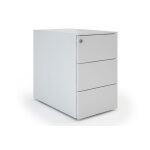 Caisson mobile m�tal petite largeur 3 tiroirs - aluminium