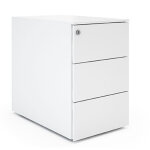 Caisson mobile m�tal petite largeur 3 tiroirs - blanc