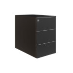Caisson mobile métal petite largeur 3 tiroirs - noir Caisson mobile métal petite largeur 3 tiroirs - noir