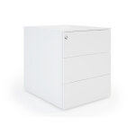 Caisson mobile métal pro design - 3 tiroirs - blanc Caisson mobile métal pro design - 3 tiroirs - blanc