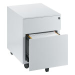 Caisson mobile mtal universal - 2 tiroirs avec serrure - aluminium