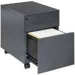 Caisson mobile m�tal universal - 2 tiroirs avec serrure - anthracite