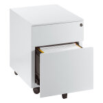 Caisson mobile mtal universal - 2 tiroirs avec serrure - blanc