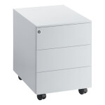 Caisson mobile mtal universal - 3 tiroirs avec serrure - aluminium