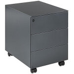 Caisson mobile mtal universal - 3 tiroirs avec serrure - anthracite
