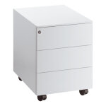 Caisson mobile mtal universal - 3 tiroirs avec serrure - blanc