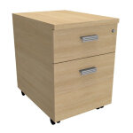 Caisson mobile moka - l. 40 x p. 60 x h. 55 cm - 2 tiroirs - chne clair