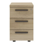 Caisson mobile osiris - l. 42 x p. 60 x h. 65 cm - 3 tiroirs - chne bocage