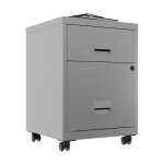 Caisson mobile pratic - 2 tiroirs - aluminium