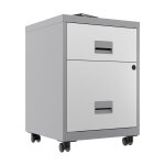 Caisson mobile pratic - 2 tiroirs - aluminium - tiroirs blanc