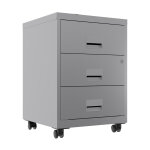 Caisson mobile pratic - 3 tiroirs - aluminium