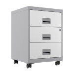 Caisson mobile pratic 3 tiroirs - corps alu - tiroirs blanc