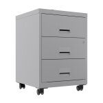 Caisson mobile pratic 3 tiroirs - corps et tiroirs gris