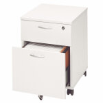 Caisson mobile pronto - l. 43 x p. 42 x h. 60 cm - 2 tiroirs - blanc