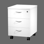 Caisson mobile pronto - l. 43 x p. 42 x h. 60 cm - 3 tiroirs - blanc Caisson mobile pronto - l. 43 x p. 42 x h. 60 cm - 3 tiroirs - blanc