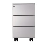 Caisson mobile universal petite largeur - métal - 3 tiroirs - aluminium Caisson mobile universal petite largeur - métal - 3 tiroirs - aluminium