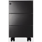 Caisson mobile universal petite largeur - mtal - 3 tiroirs - noir
