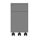 Caisson mobile universel petite largeur - métal - 2 tiroirs - anthracite Caisson mobile universel petite largeur - métal - 2 tiroirs - anthracite