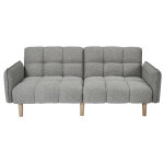 Canap� 2 places convertible cozy largeur 195 cm avec accoudoirs - gris