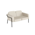 Canap� 2 places medso avec accoudoirs - simili cuir cr�me