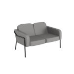 Canap� 2 places medso avec accoudoirs - simili cuir gris