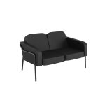 Canap� 2 places medso avec accoudoirs - simili cuir noir