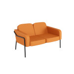 Canap� 2 places medso avec accoudoirs - simili cuir orange