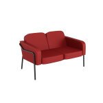 Canap� 2 places medso avec accoudoirs - simili cuir rouge