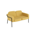Canap� 2 places medso avec accoudoirs - tissus jaune
