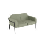 Canap� 2 places medso avec accoudoirs - tissus vert