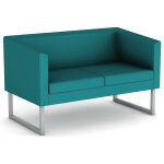 Canap accueil sten, 2 places - tissu vert canard