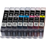 Canon multipack de 8 cartouche d'encre cli - 42 bk / gy / lgy / c / m / y / pc / pm, rendement standard, ...