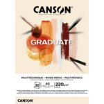Canson bloc de dessin graduate mixed media, naturel, a3