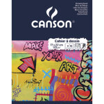 Canson cahier de dessin piqûre 16 pages unies blanches 17x22cm. couverture carte Canson cahier de dessin piqûre 16 pages unies blanches 17x22cm. couverture carte