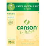 Canson pochette de 10 feuilles de papier dessin c a grain 224g a3 ref - 27115