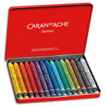 Caran d'ache bote mtal de 15 couleurs assorties pastel  la cire aquarellable classic neocolor ii