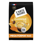 Carte noire dosette de caf� classique - intensit� 5 - m�ga format - bo�te de 60