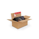 Carton d'exp�dition et d'emballage � fond automatique et bande adh�sive - 229 x 164 x 50 - kraft brun ...