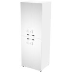 Casier double eminence l. 33 x h. 184 cm - meuble colonne 4 portes superposes avec serrures  code indpendan ...
