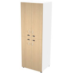 Casier double eminence l. 33 x h. 184 cm - meuble colonne 4 portes superposes avec serrures  code indpendan ...
