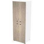 Casier double eminence l. 64, 2 x h. 184 cm - meuble 2 colonnes 4 portes superpos�es avec serrures � ...