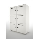 Casiers vestaires métal primo locker module de 6 cases - blanc Casiers vestaires métal primo locker module de 6 cases - blanc