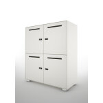 Casiers vestiaires métal primo locker module de 4 cases - blanc Casiers vestiaires métal primo locker module de 4 cases - blanc