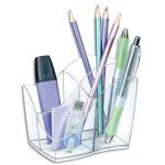 Cep multipot ellypse 4 compartiments, dimensions l11, 8 x h9, 8 x p8, 9 cm, coloris cristal Cep multipot ellypse 4 compartiments, dimensions l11, 8 x h9, 8 x p8, 9 cm, coloris cristal