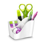 Cep pot  crayons ellypse 4compartiments - blanc