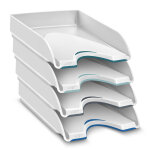 Cep set de 4 bacs  courrier nuance soft pour documents a4 - blanc