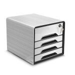 Cep smoove secure - module de classement s�curis� 4 tiroirs - blanc - fa�ades noires et blanches